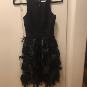 MILLY Brand New Black Feather Dress w/o Tags